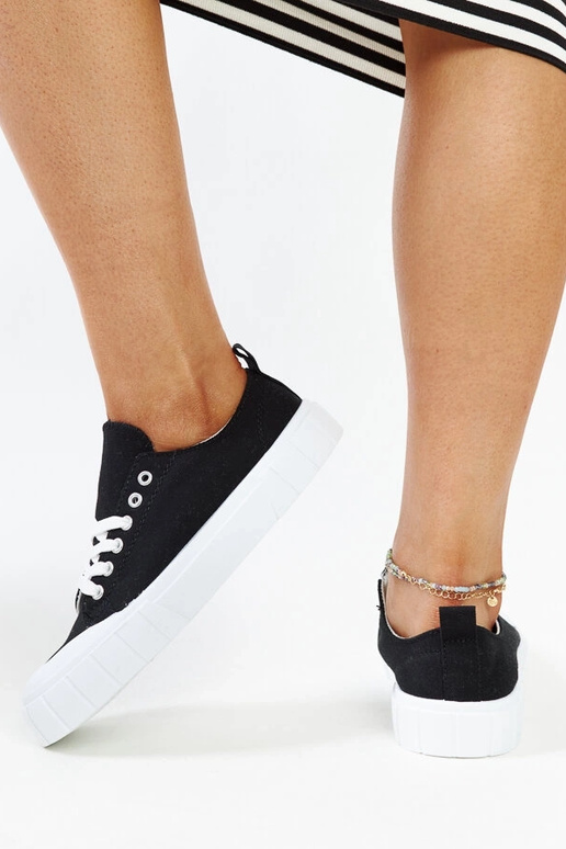 Eduardo juodo audinio sportbačiai