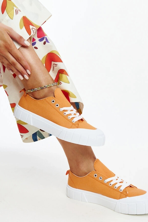 Eduardo oranžinio audinio sportbačiai