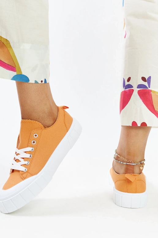 Eduardo oranžinio audinio sportbačiai