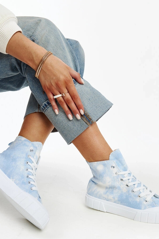 Mėlyni aukšto audinio sportbačiai iš...