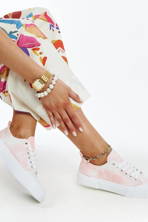 Jerina rožinio audinio sportbačiai