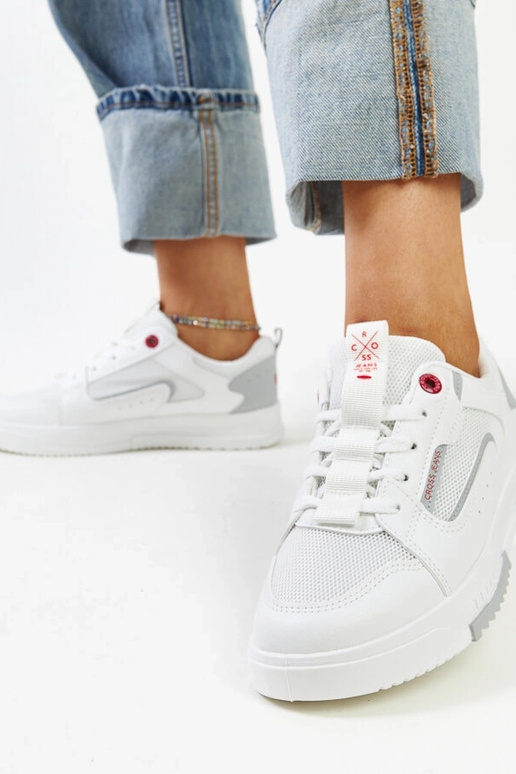 CROSS JEANS balti moteriški sportbačiai