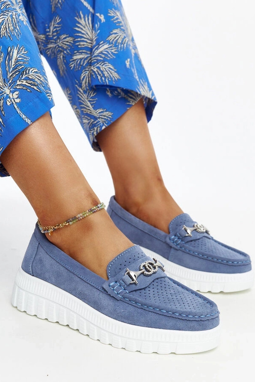 Mėlyni odiniai pusbačiai su...