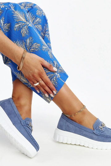 Mėlyni odiniai pusbačiai su... 2