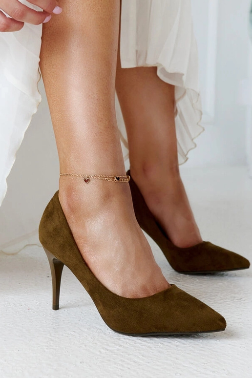 Paume tamsiai žali aukštakulniai su...