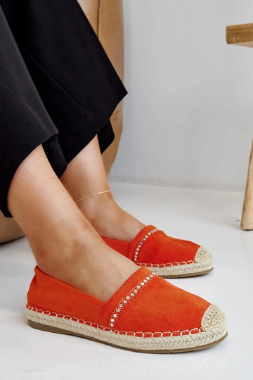 Oranžinės espadrilės su cirkoniais Abia