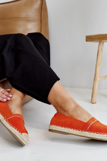 Oranžinės espadrilės su cirkoniais Abia 2