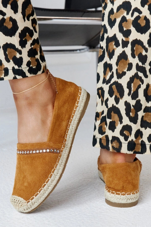 Rudos espadrilės su cirkoniais Abia