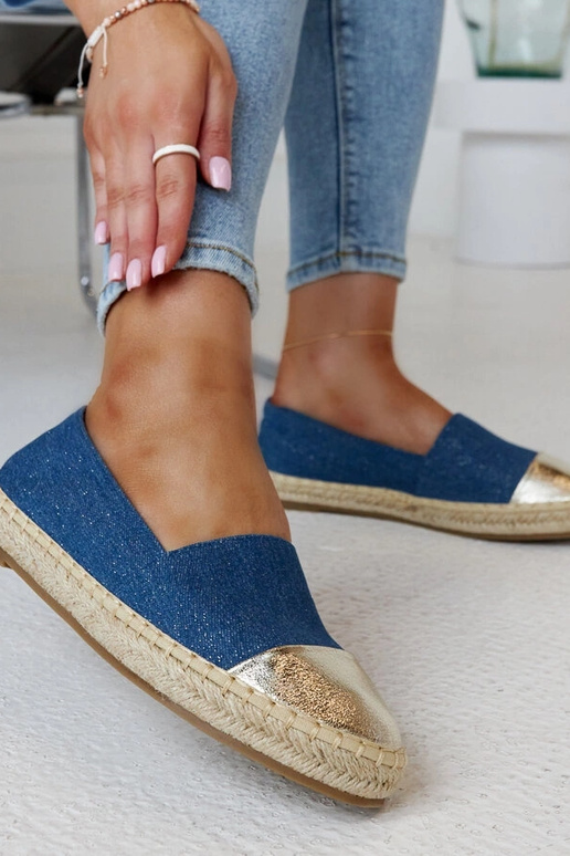 Surana Blue ir Gold Glitter Espadrilės Surana Blue ir Gold Glitter Espadrilės