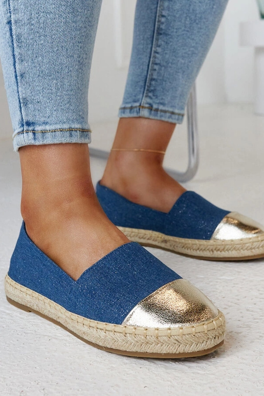 Surana Blue ir Gold Glitter Espadrilės Surana Blue ir Gold Glitter Espadrilės