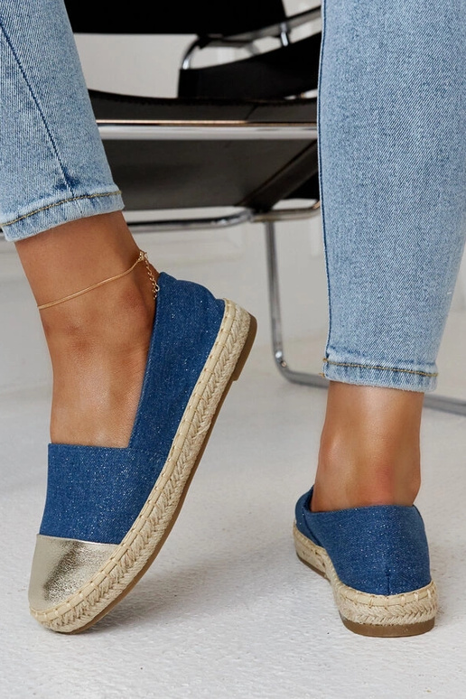 Surana Blue ir Gold Glitter Espadrilės Surana Blue ir Gold Glitter Espadrilės