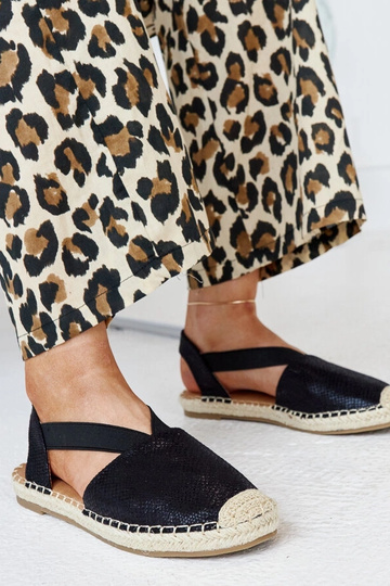 Tharn's Black Open Toe Espadrilles 2