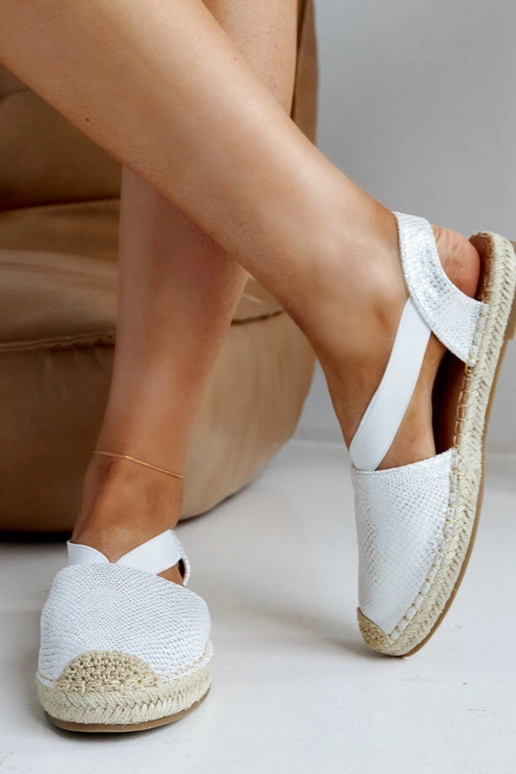 Tharn's White Open-Toe espadrilės Tharn's White Open-Toe espadrilės