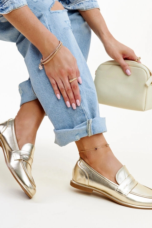 Auksiniai klasikiniai mokasīnai Nasia Auksiniai klasikiniai mokasīnai Nasia