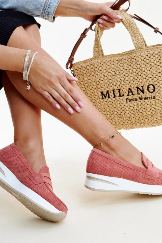 Rožiniai perforuoti Muna batai