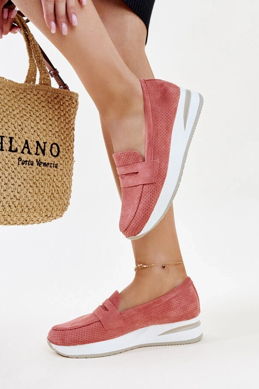 Rožiniai perforuoti Muna batai