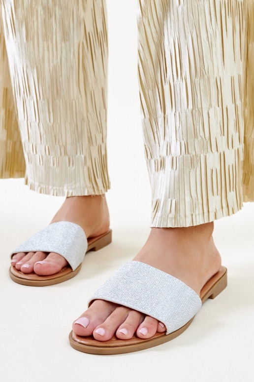 Sidabriniai blizgūs Anilsa šlepetės Sidabriniai blizgūs Anilsa šlepetės