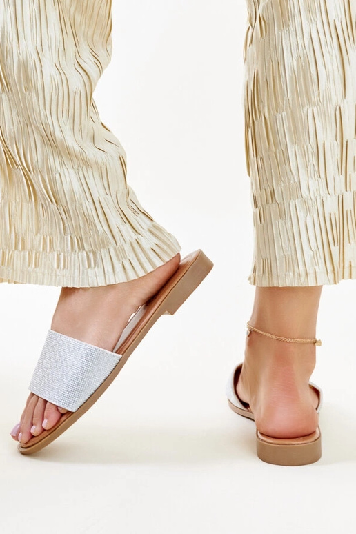 Sidabriniai blizgūs Anilsa šlepetės Sidabriniai blizgūs Anilsa šlepetės