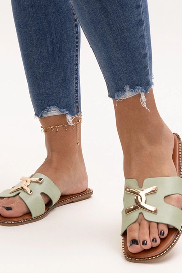 Žalios spalvos šlepetės su...