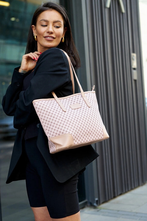 Rožinio rašto pečių krepšys Kesiran