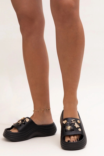 Juodos šlepetės su blizgia... 2