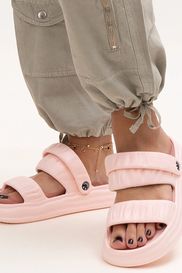 Coreia Pink Ruched putplasčio sandalai