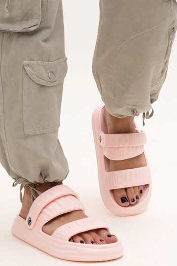 Coreia Pink Ruched putplasčio sandalai 2
