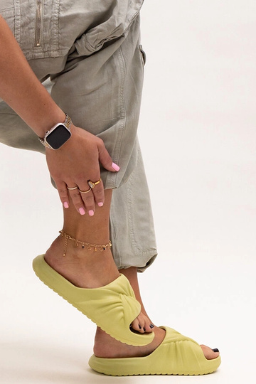 Žalios spalvos Cunta putplasčio šlepetės 2