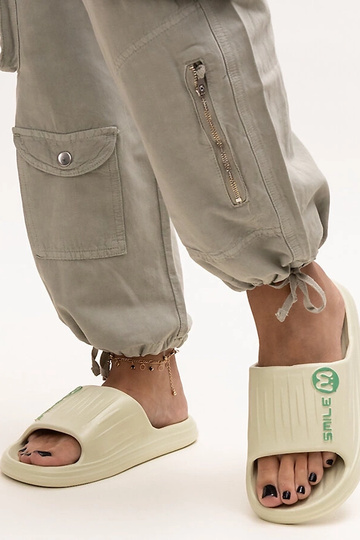 Green Labing Foam Flip Flops 2
