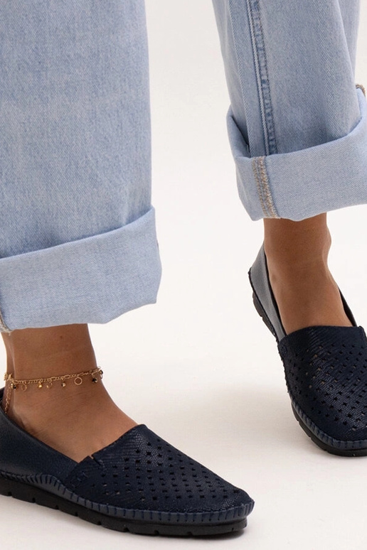 Tamsiai mėlyni odiniai pusbačiai Antonea