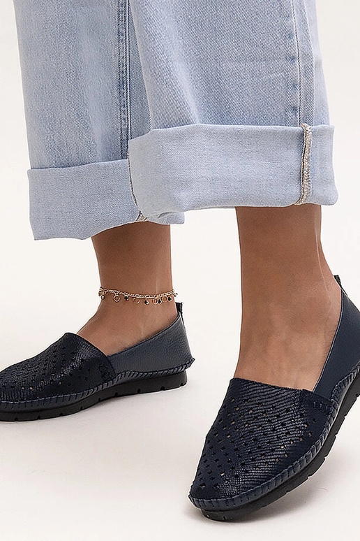 Tamsiai mėlyni odiniai pusbačiai Antonea