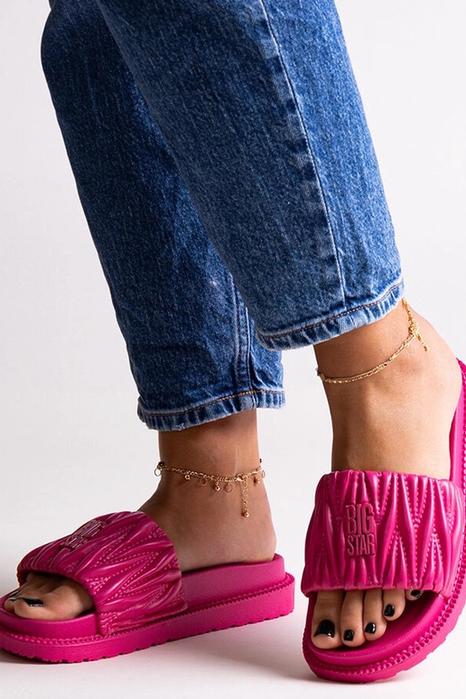 Pink Big Star raukini šlepetės NN274A749 Pink Big Star raukini šlepetės NN274A749