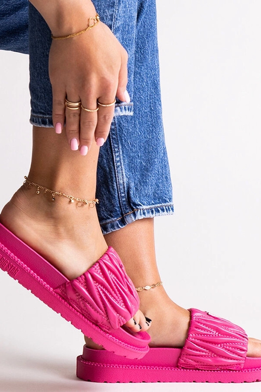 Pink Big Star raukini šlepetės NN274A749 Pink Big Star raukini šlepetės NN274A749