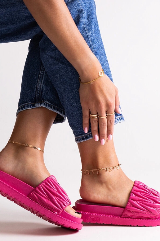 Pink Big Star raukini šlepetės NN274A749 Pink Big Star raukini šlepetės NN274A749