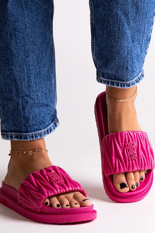 Pink Big Star raukini šlepetės NN274A749 Pink Big Star raukini šlepetės NN274A749