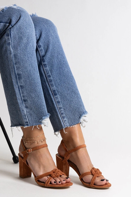 Brown Shama blokiniai kulno sandalai Brown Shama blokiniai kulno sandalai