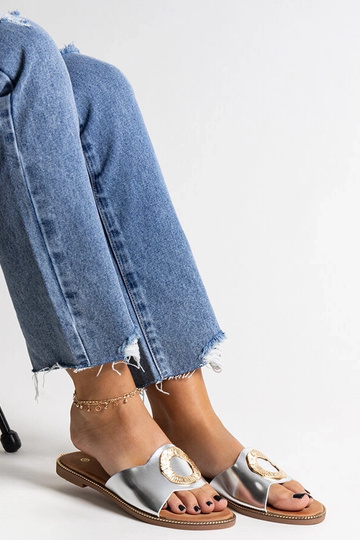 Sidabrinės šlepetės su...