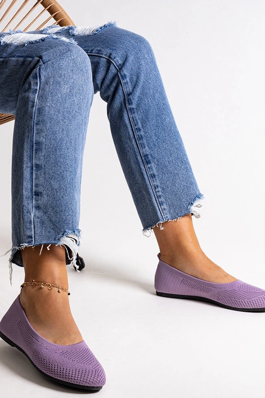 Violetinės spalvos audinio balerinos...