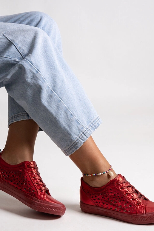 Raudoni ažūriniai Safune sportbačiai