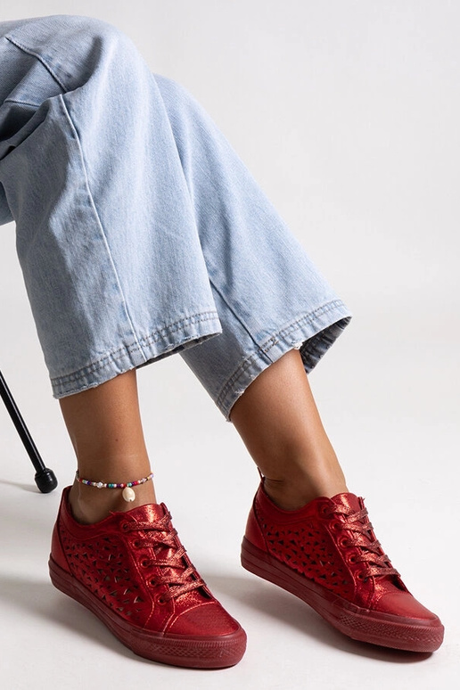 Raudoni ažūriniai Safune sportbačiai