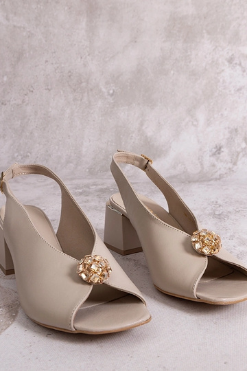 Bežinės odinės sandalai ant...