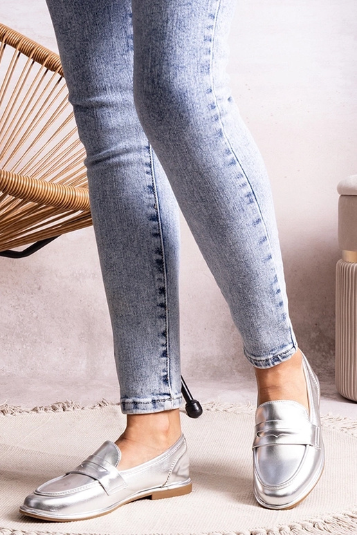 Sidabriniai metaliniai mokasiai Palinka Sidabriniai metaliniai mokasiai Palinka