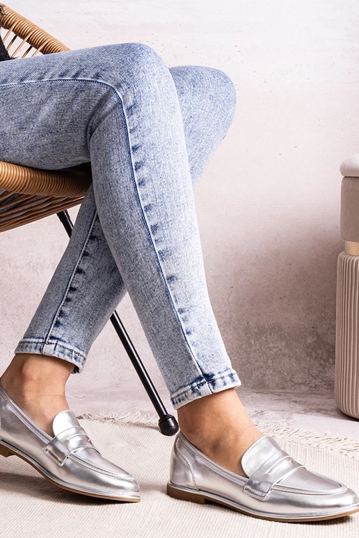 Sidabriniai metaliniai mokasiai Palinka Sidabriniai metaliniai mokasiai Palinka