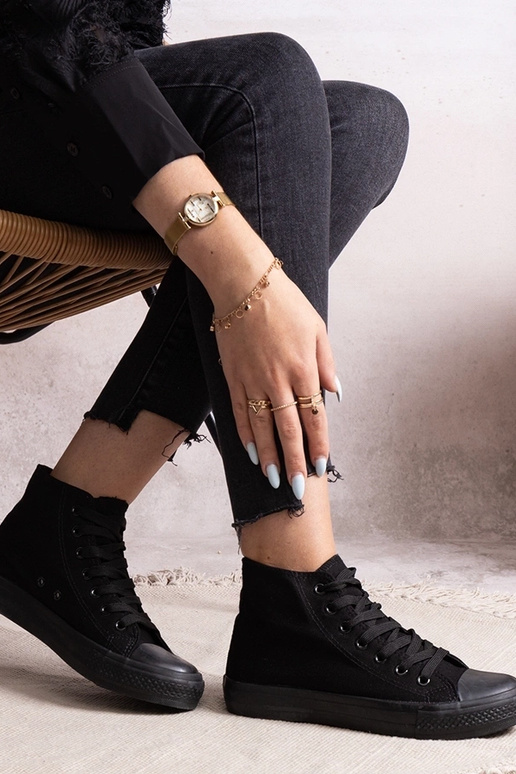 Juodi Rafife aukštakulniai sportbačiai