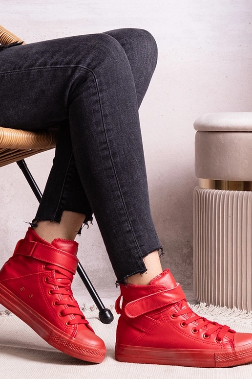 Raudonos aukštos sportbačiai iš...