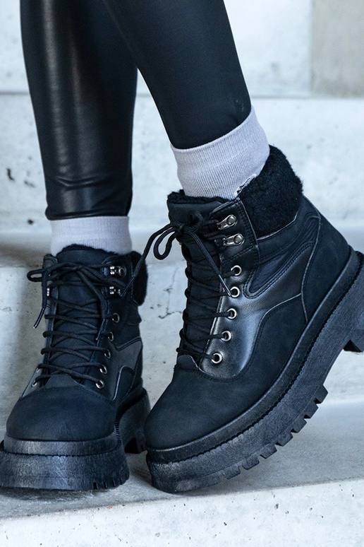 Juodi storapadžiai žygio batai su...