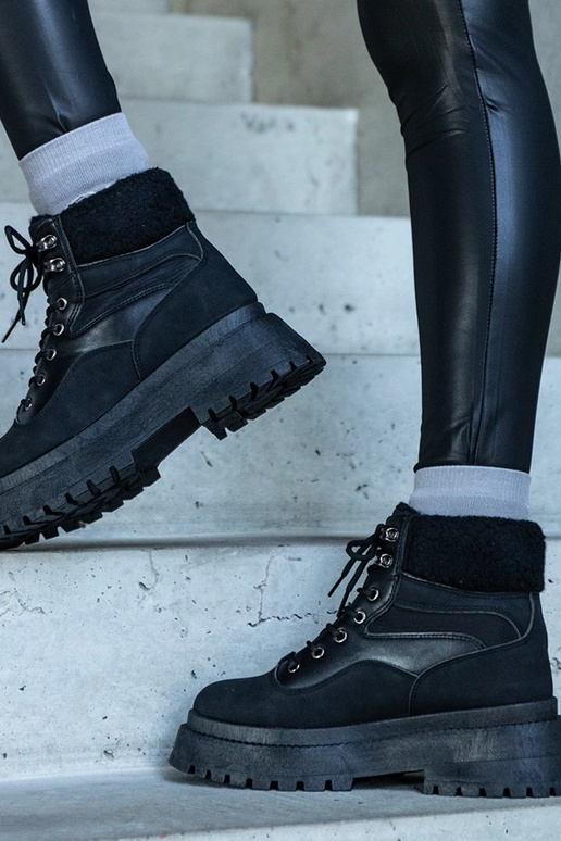 Juodi storapadžiai žygio batai su...