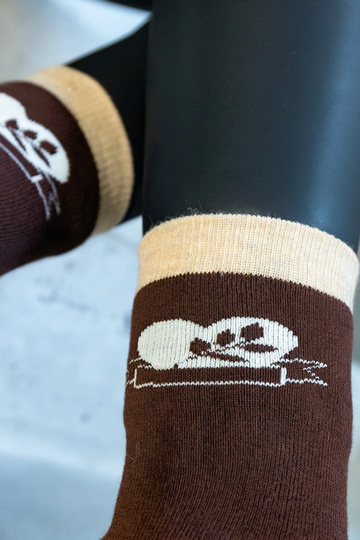 Rudos šiltos kojinės Sella 2