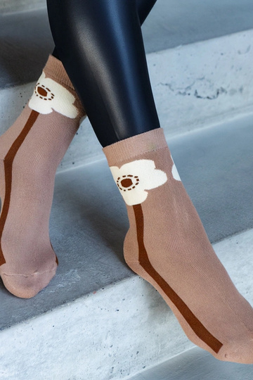 Rudos šiltos kojinės Sella 2