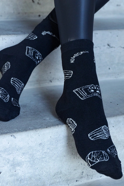 Juodai-baltos šiltos kojinės Sella Juodai-baltos šiltos kojinės Sella